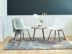 Bout De Canapé NYBO Ø55 Coloris Chêne/noir -Intérieur Chic 100299