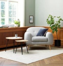 Bout De Canapé NYBO Ø55 Coloris Chêne/noir -Intérieur Chic 100380 1