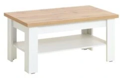 Table Basse MARKSKEL 60x110 Blanc/chêne