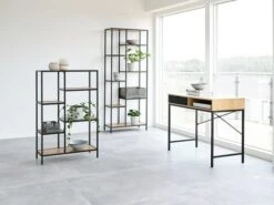 Étagère TRAPPEDAL 7 Tablettes Chêne/noir -Intérieur Chic 115137 1