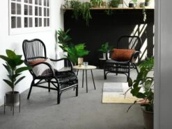 Bout De Canapé NYBO Ø40 Coloris Chêne/noir -Intérieur Chic 115335