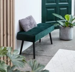 Banc RJUKAN Velours Vert Foncé -Intérieur Chic 115496
