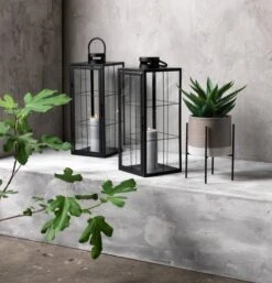 Lanterne VILLADS L20xL20xH50cm Noir -Intérieur Chic 117770