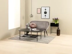 Table Basse HINNERUP 75x120 Noir -Intérieur Chic 118307