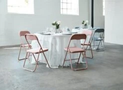 Chaise Pliante VOEL Velours Rose -Intérieur Chic 120215 1