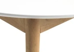 Table MARSTRAND Ø110/110x200 Blanc/naturel -Intérieur Chic 126788