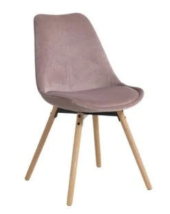Royal Oak Chaise KASTRUP Velours Rose/chêne
