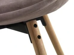 Royal Oak Chaise KASTRUP Velours Rose/chêne -Intérieur Chic 126861