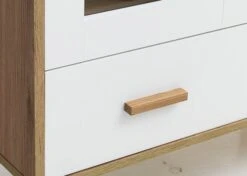 Vitrine GAMMELGAB 2 Portes A/éclairage LED Chêne/blanc -Intérieur Chic 126940