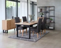 Étagère TRAPPEDAL 7 Tablettes Chêne/noir -Intérieur Chic 128627