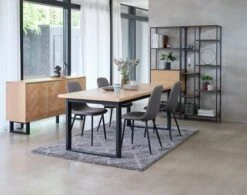 Étagère TRAPPEDAL 7 Tablettes Chêne/noir -Intérieur Chic 128628