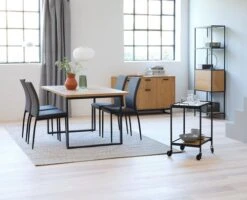 Desserte GANGSTED Chêne/noir -Intérieur Chic 128749