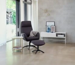 Fauteuil A/repose-pied TANKEFULD Gris Foncé -Intérieur Chic 128791