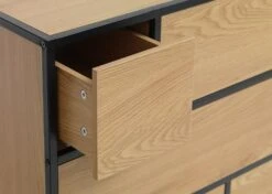 Commode 6 Tiroirs TRAPPEDAL Chêne/noir -Intérieur Chic 131389