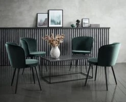 Chaise RISSKOV Velours Vert Foncé/noir -Intérieur Chic 131887 1