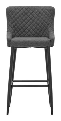 Chaise De Bar PEBRINGE Avec Dossier Tissu Gris/noir -Intérieur Chic 132677