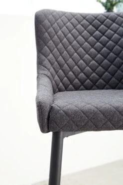 Chaise De Bar PEBRINGE Avec Dossier Tissu Gris/noir -Intérieur Chic 132679
