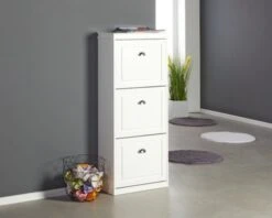 Meuble à Chaussures JERUP 3 Compartiments Blanc -Intérieur Chic 132695