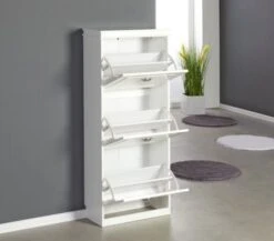 Meuble à Chaussures JERUP 3 Compartiments Blanc -Intérieur Chic 132699