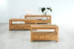 Royal Oak Meuble TV HAGE 170 Cm 3 Tiroirs Chêne -Intérieur Chic 132789 1