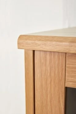 Royal Oak Vitrine SANDBY 3 Portes Chêne Naturel/noir -Intérieur Chic 132856