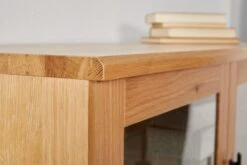 Royal Oak Vitrine SANDBY 3 Portes Chêne Naturel/noir -Intérieur Chic 132857