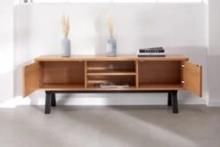 Royal Oak Meuble TV SANDBY 2 Portes Chêne Naturel/noir -Intérieur Chic 132860