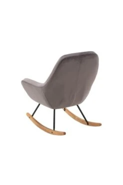 Fauteuil à Bascule NEBEL Velours Gris -Intérieur Chic 133157