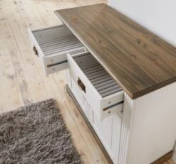 Buffet VILSTED 2 Portes Blanc/brun -Intérieur Chic 135049