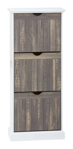 Meuble à Chaussures OLDEKROG 3 Compartiments Blanc/gris