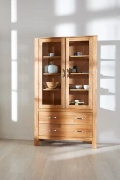 Royal Oak Vitrine HAGE 2 Portes 2 Tiroirs Chêne -Intérieur Chic 135300