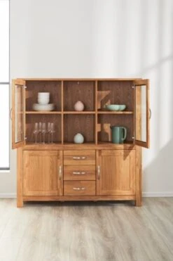 Royal Oak Vitrine HAGE 2+2 Portes 3 Tiroirs Chêne -Intérieur Chic 135355