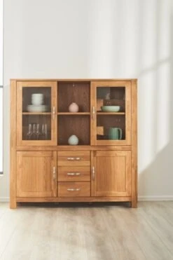 Royal Oak Vitrine HAGE 2+2 Portes 3 Tiroirs Chêne -Intérieur Chic 135356