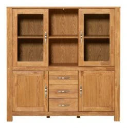 Royal Oak Vitrine HAGE 2+2 Portes 3 Tiroirs Chêne -Intérieur Chic 135359