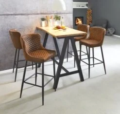 Royal Oak Table De Bar SANDBY 71x128 Chêne Naturel/noir -Intérieur Chic 137277