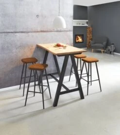 Royal Oak Table De Bar SANDBY 71x128 Chêne Naturel/noir -Intérieur Chic 137279