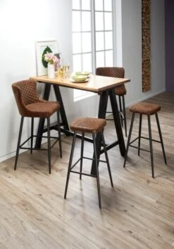 Royal Oak Table De Bar SANDBY 71x128 Chêne Naturel/noir -Intérieur Chic 137281