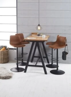 Royal Oak Table De Bar SANDBY 71x128 Chêne Naturel/noir -Intérieur Chic 137284