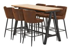 Royal Oak Table De Bar SANDBY 71x183 Chêne Naturel/noir -Intérieur Chic 137289