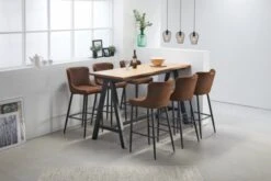 Royal Oak Table De Bar SANDBY 71x183 Chêne Naturel/noir -Intérieur Chic 137290