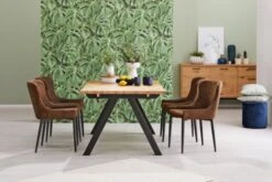 Royal Oak Buffet SANDBY 2 Portes + 3 Tiroirs Chêne Naturel/noir -Intérieur Chic 137317