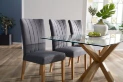 Chaise NORDRUP Tissu Gris/naturel -Intérieur Chic 137492