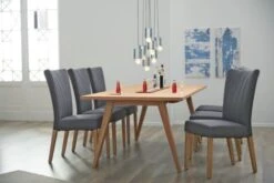 Chaise NORDRUP Tissu Gris/naturel -Intérieur Chic 137503