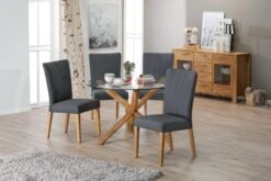 Chaise NORDRUP Tissu Gris/naturel -Intérieur Chic 137514