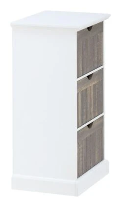 Commode ORLANDO 3 Tiroirs Blanc/gris -Intérieur Chic 137778