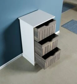 Commode ORLANDO 3 Tiroirs Blanc/gris -Intérieur Chic 137783