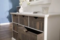 Commode OLDEKROG 7 Tiroirs Blanc/gris -Intérieur Chic 137796