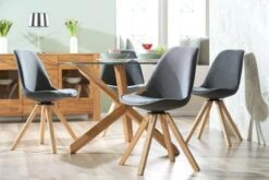 Chaise DREJHUS Tissu Gris Anthracite/naturel -Intérieur Chic 138030