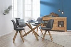 Chaise DREJHUS Tissu Gris Anthracite/naturel -Intérieur Chic 138032