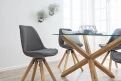 Chaise DREJHUS Tissu Gris Anthracite/naturel -Intérieur Chic 138037